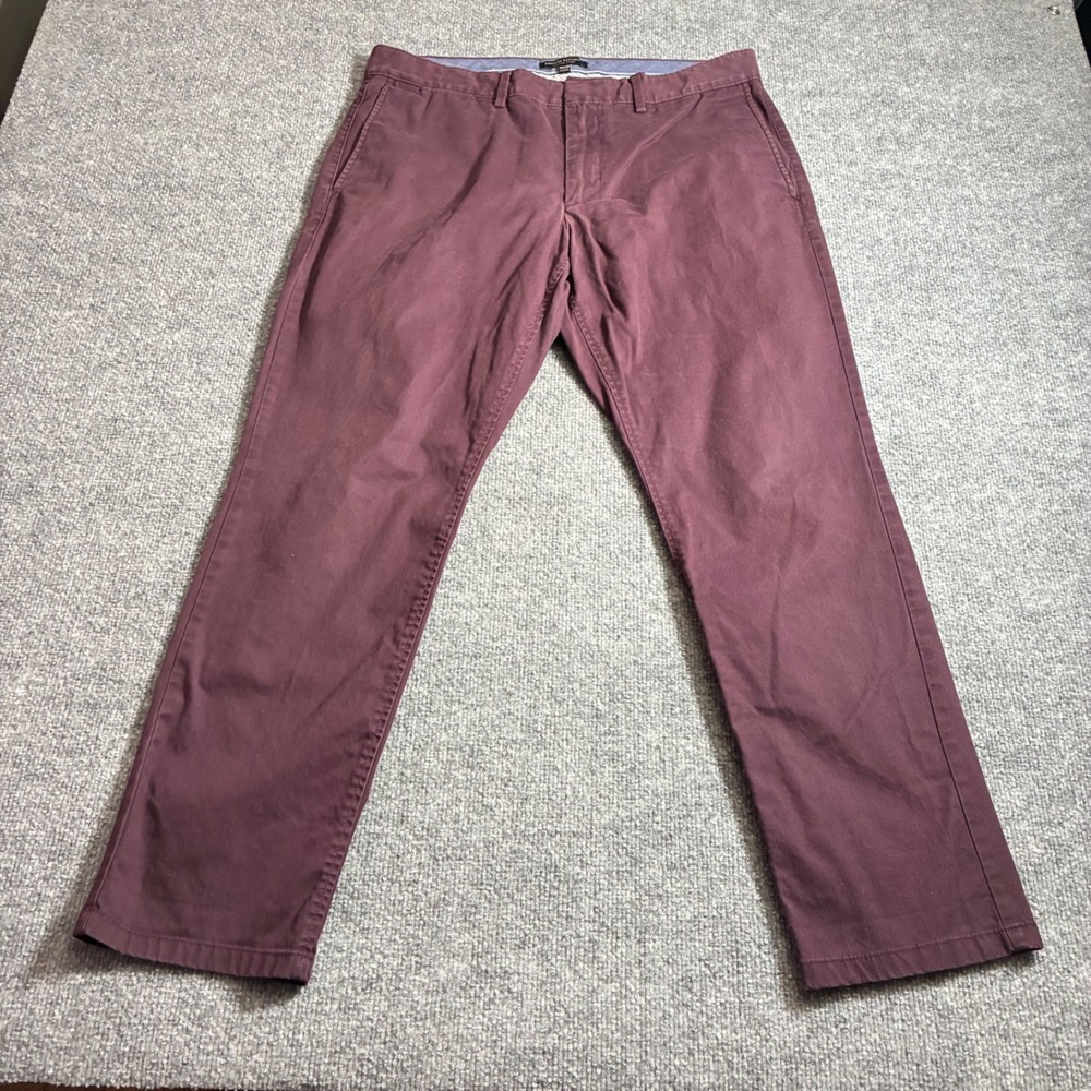 Banana Republic Fulton Chino Mens‎ 34x30 Burgundy Slim Stretch Pants
